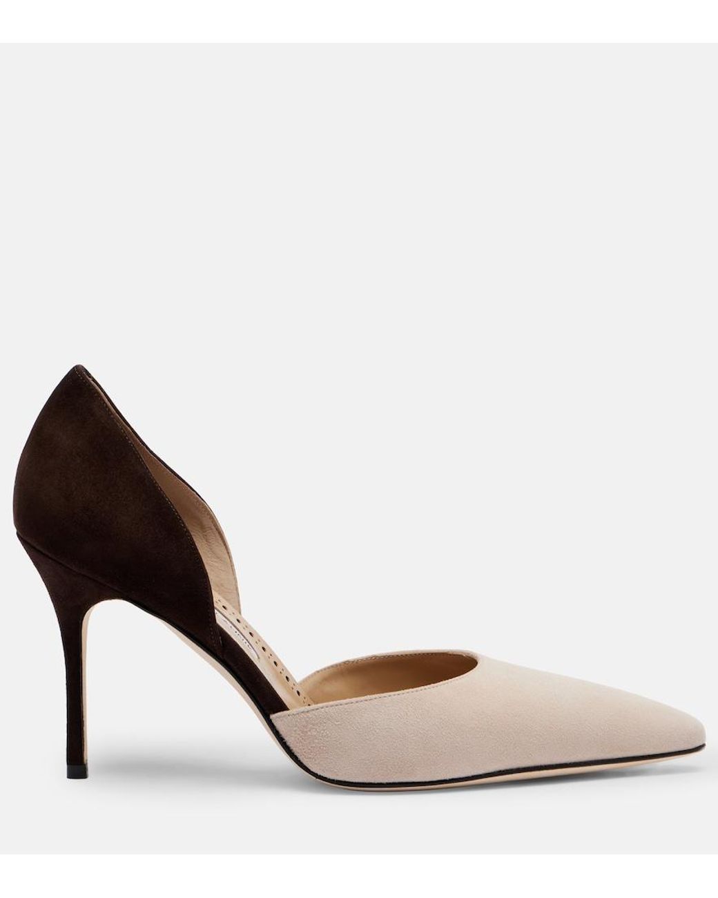 Manolo Blahnik Brown Taylerbinu 90 Suede Pumps