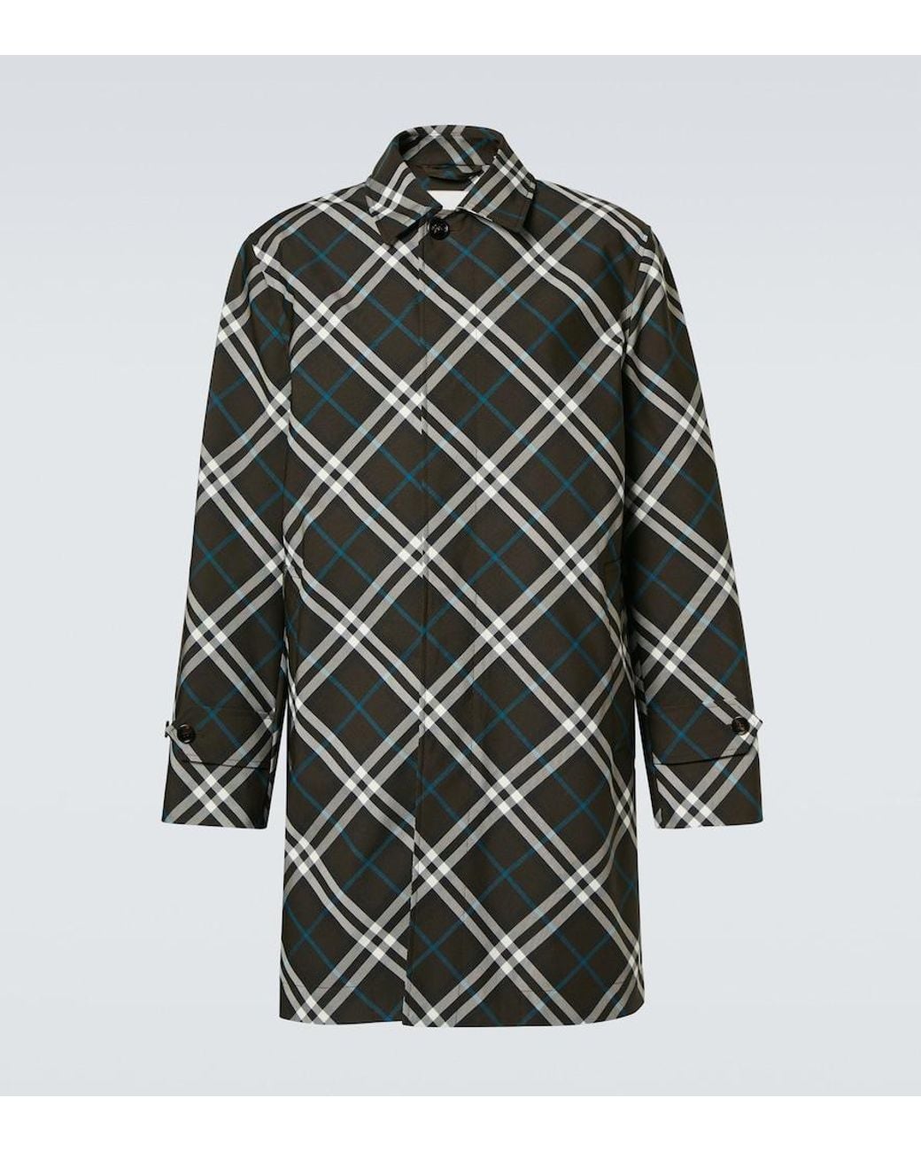 Burberry Black Check Raincoat for men