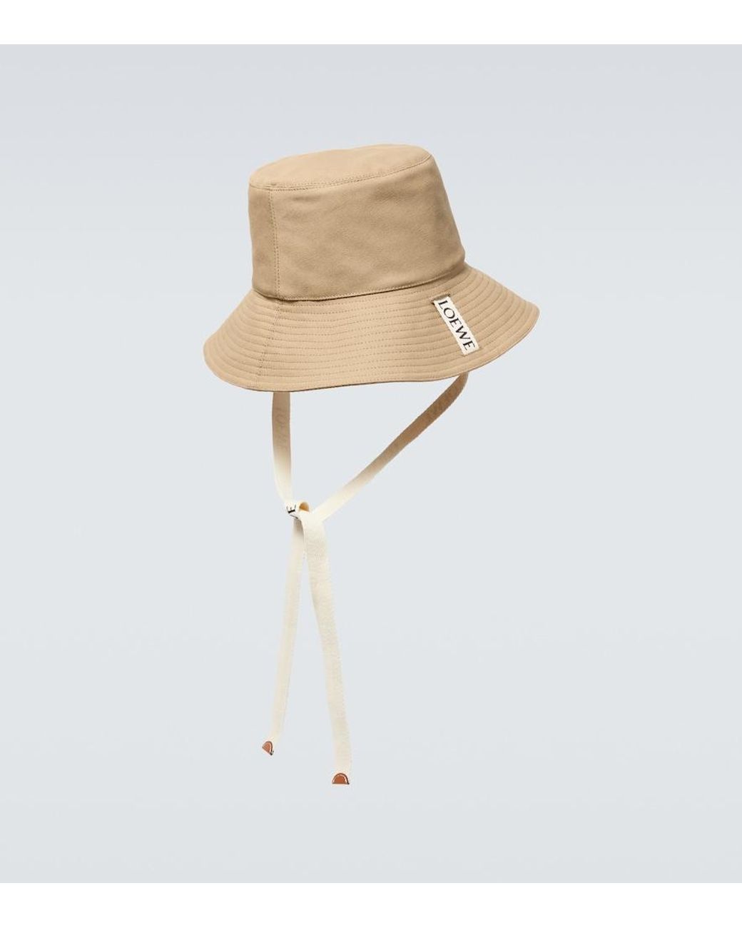 Loewe Paula's Ibiza Fisherman Canvas Bucket Hat in White for Men