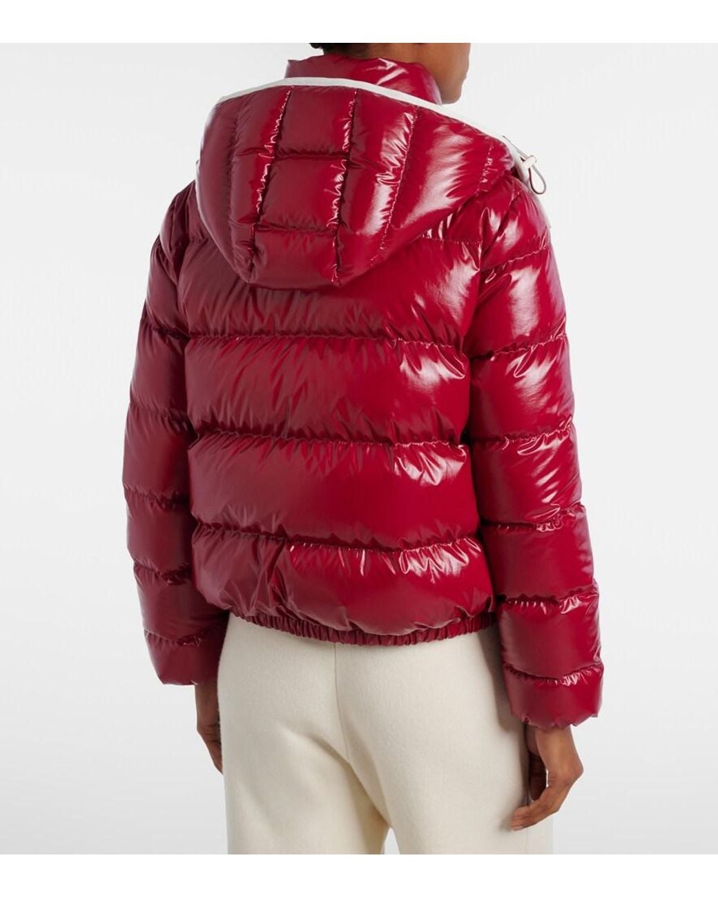 Moncler Red Andro Hooded Down Jacket