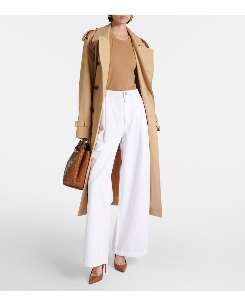Agolde White Ellis Low-Rise Wide-Leg Jeans