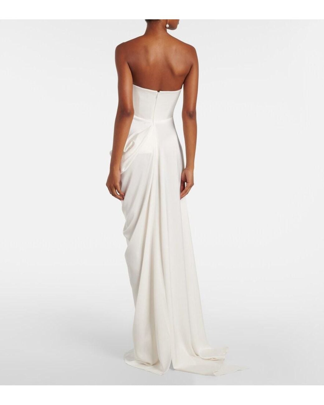 Alex Perry White Bridal Bustier-Robe Aus Crepe