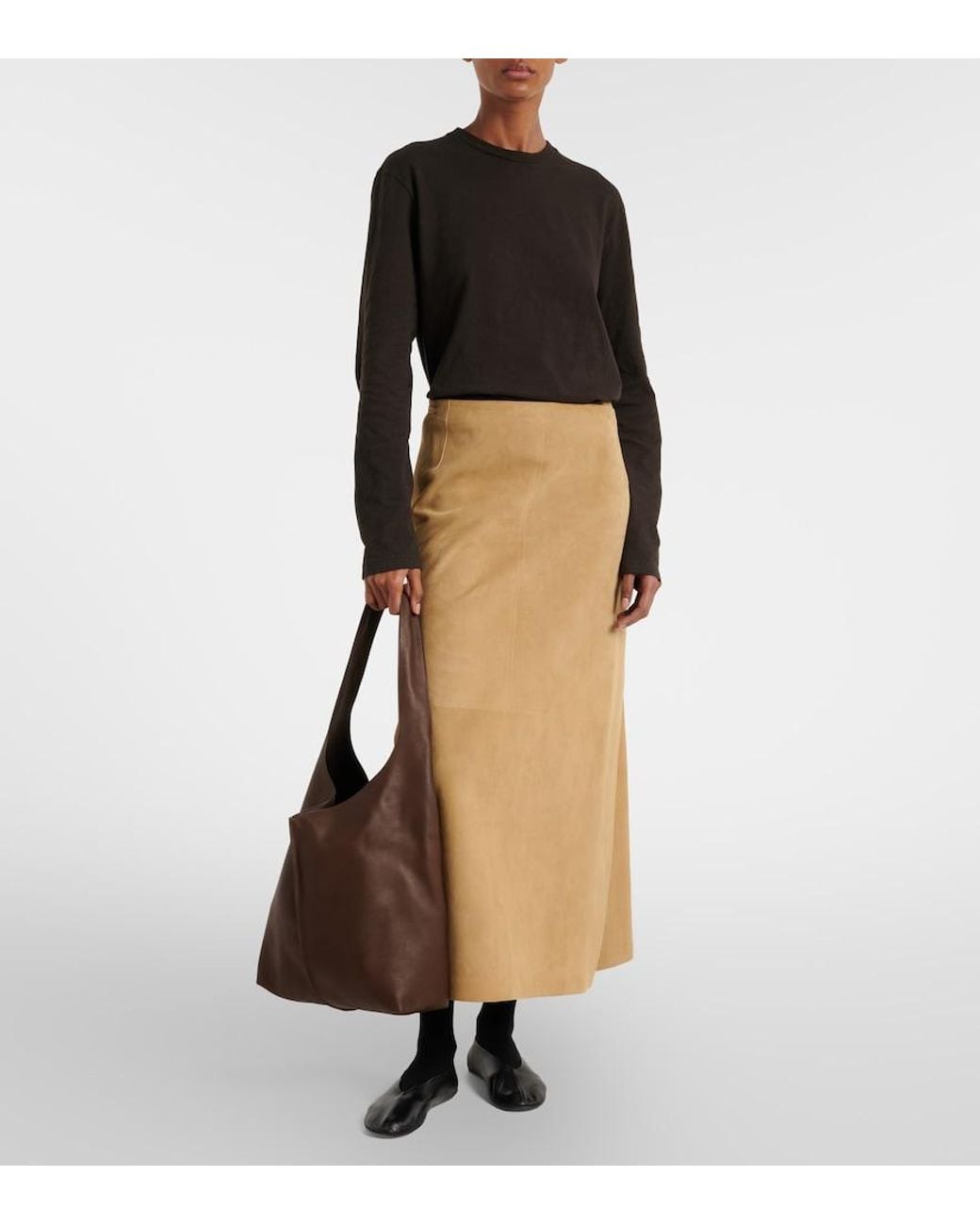 The Row Brown Schultertasche Bindle Medium Aus Leder