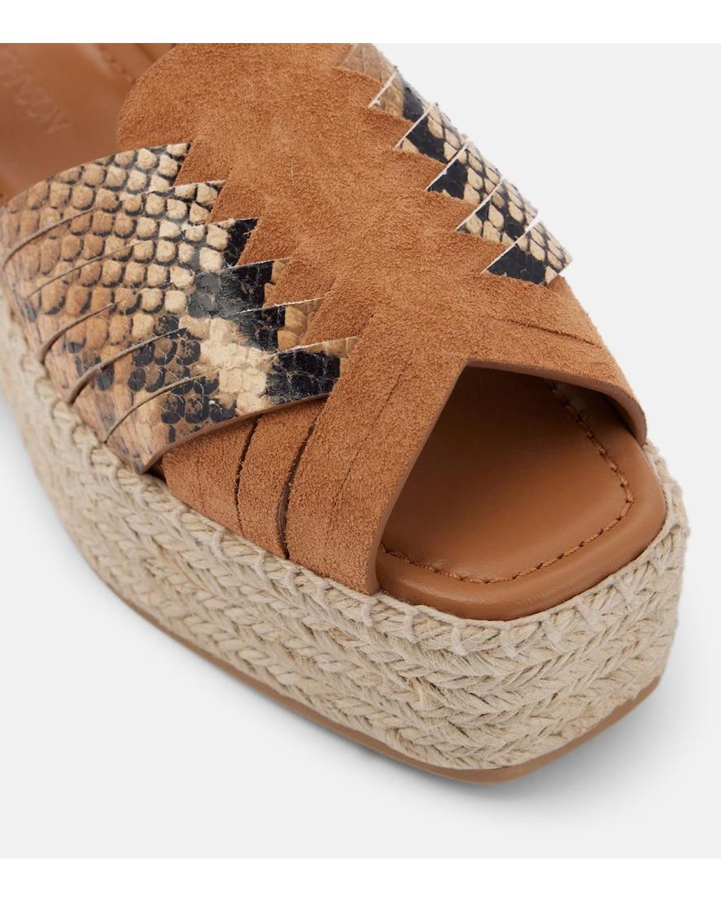 Ulla Johnson Brown Elsa Snake-Effect Leather Espadrilles