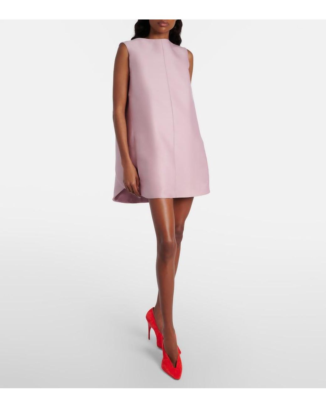 Balenciaga Pink Silk And Wool Minidress