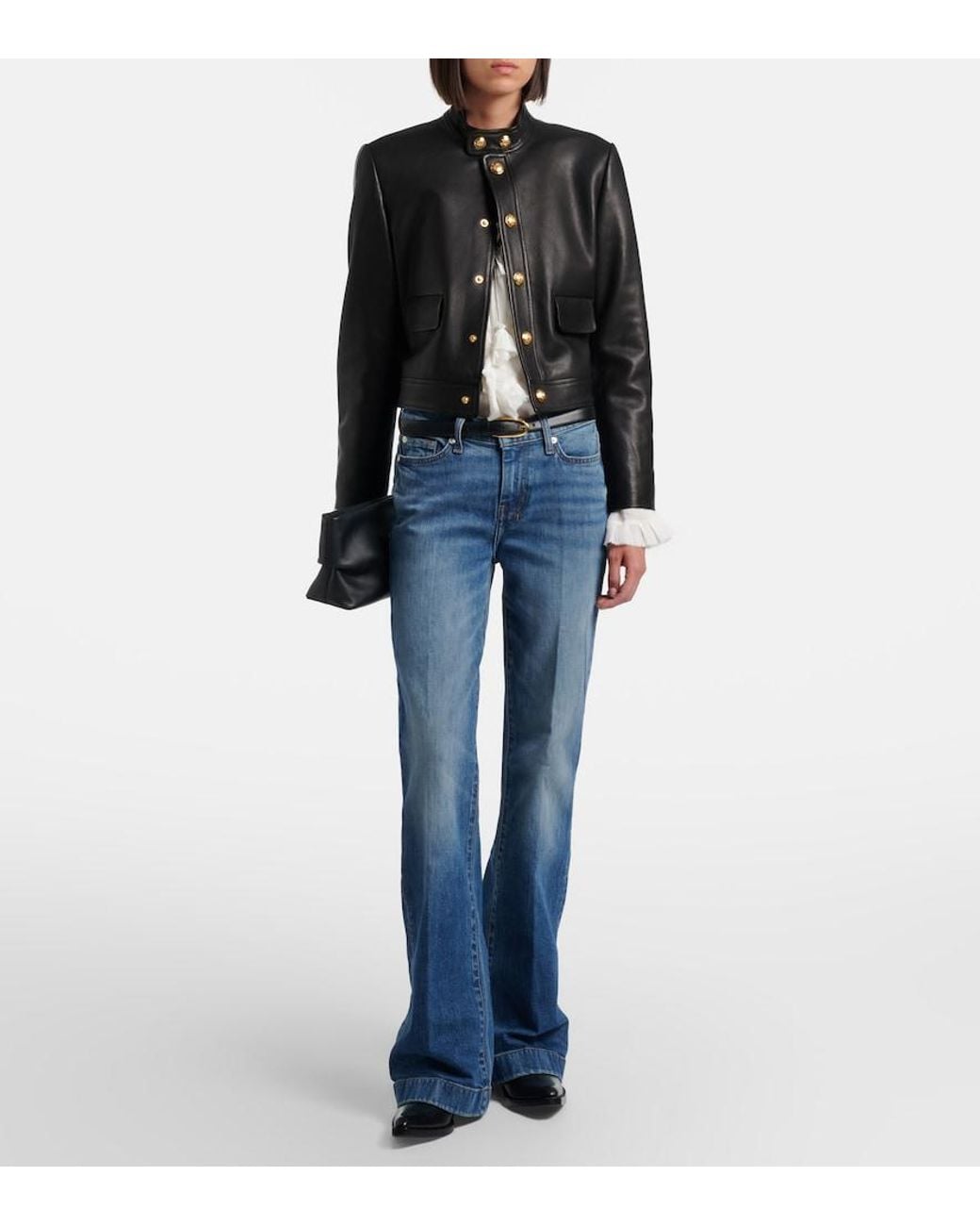 7 For All Mankind Blue Dojo Flared Jeans