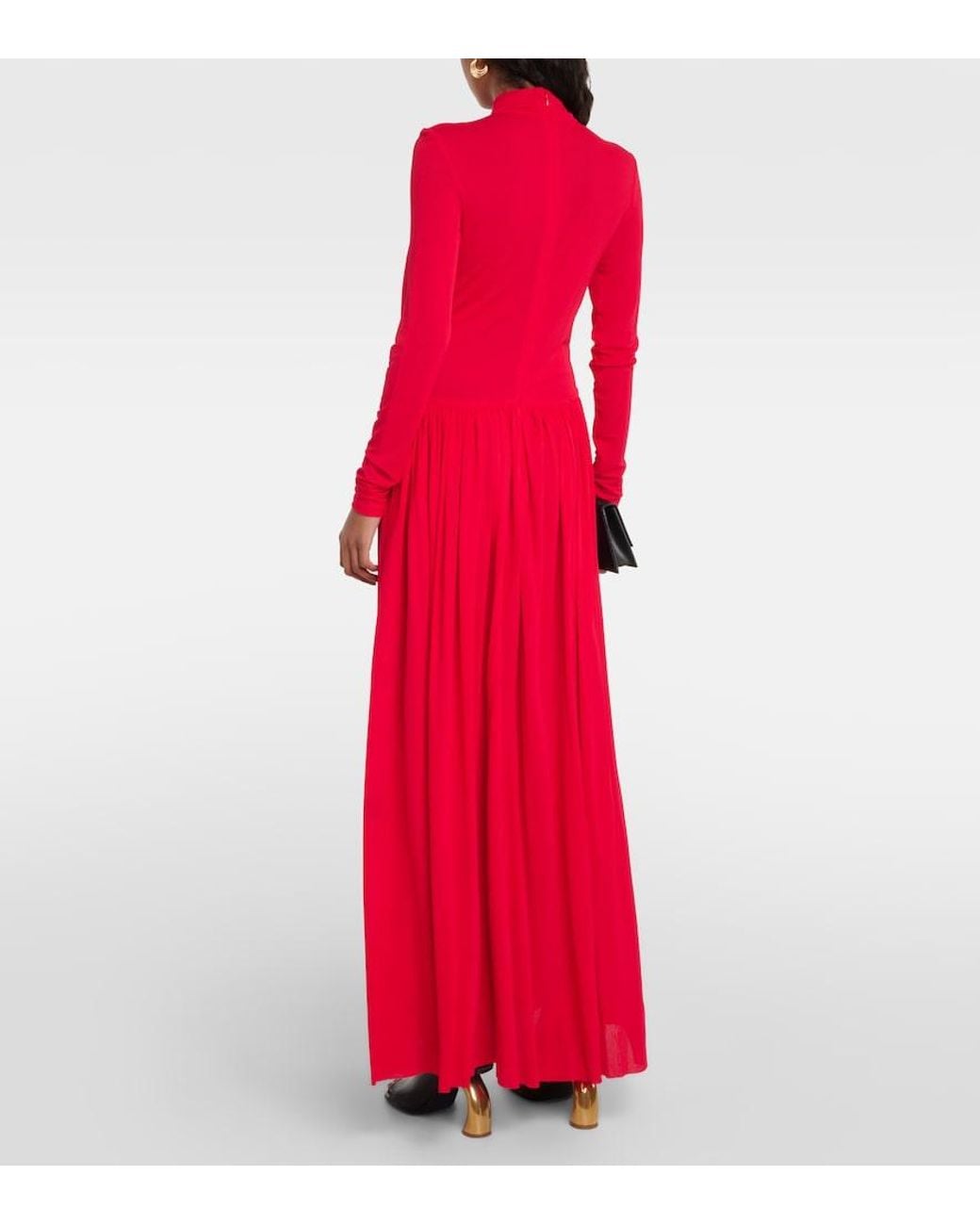 proenza schouler ruched crepe jersey maxi dress Meret Draped in Red meta-related-collection-maxi-dresses