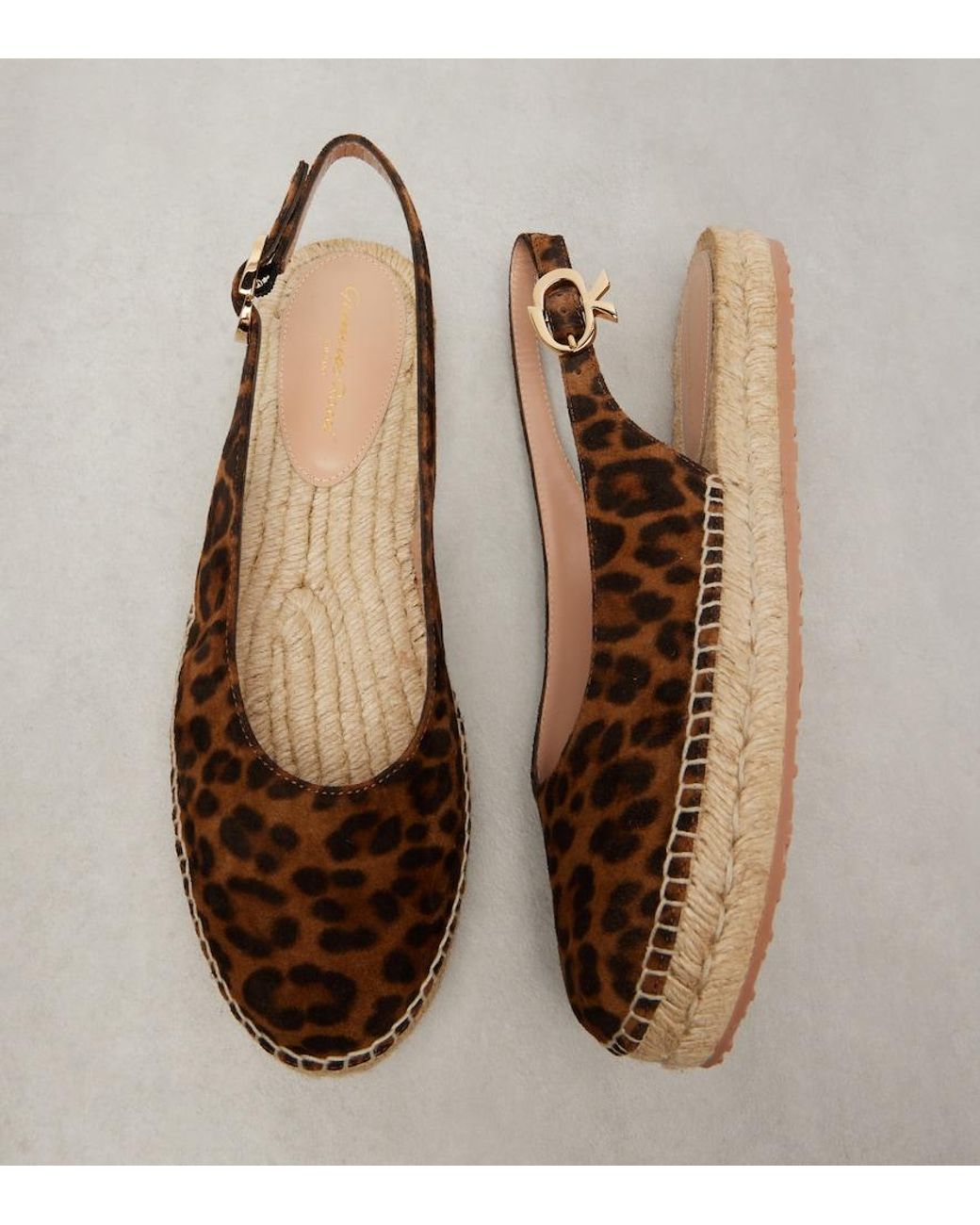 Gianvito Rossi Brown Paz Suede Slingback Espadrilles