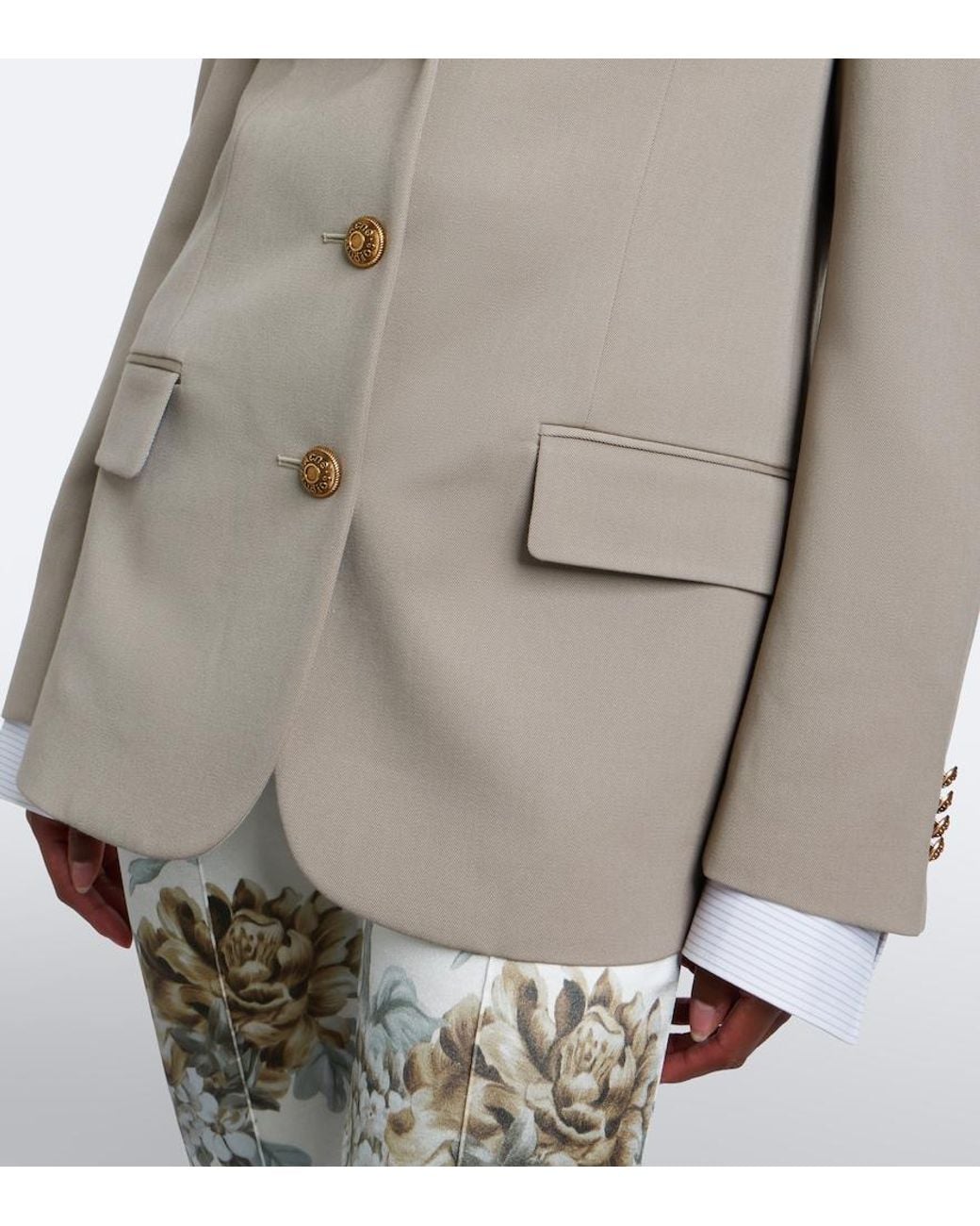 Acne Natural Layered Wool Blazer