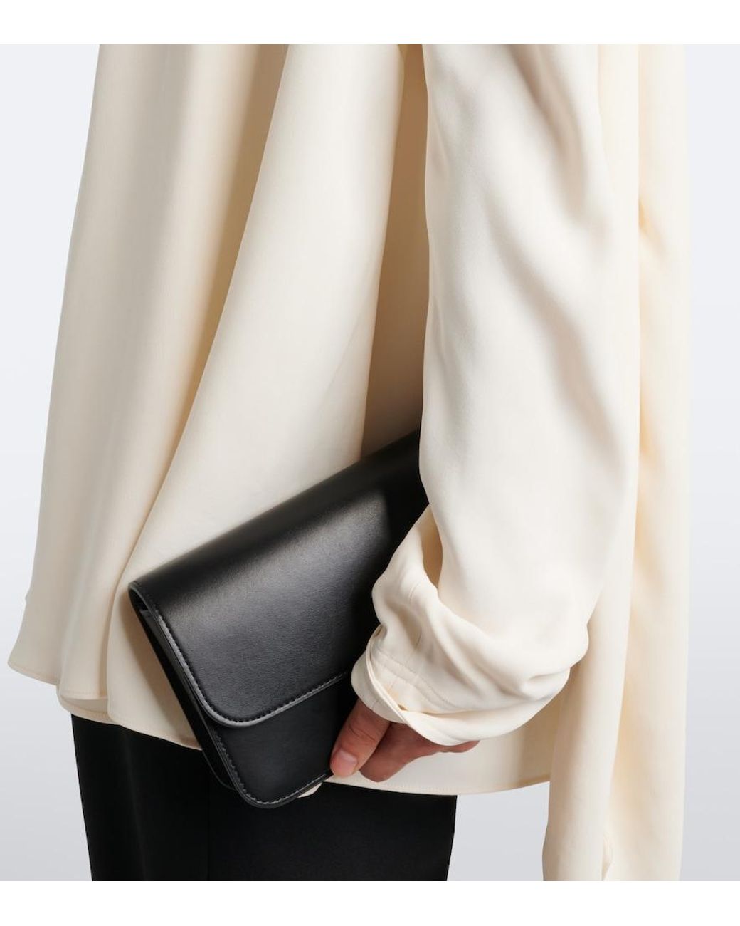 Totême White Draped Cady Blouse