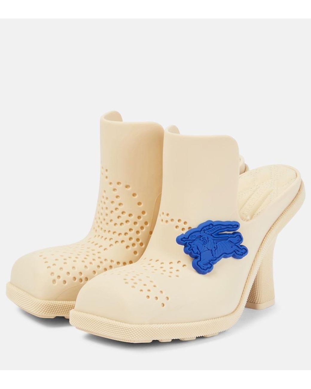 Burberry Natural Mules Highland Aus Gummi