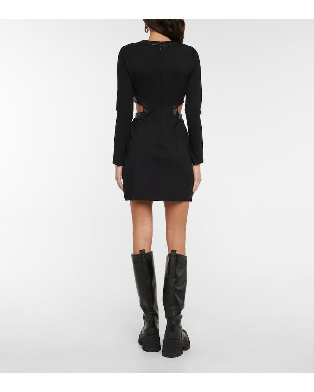 Staud Black Dolce Cutout Ponte Jersey Minidress