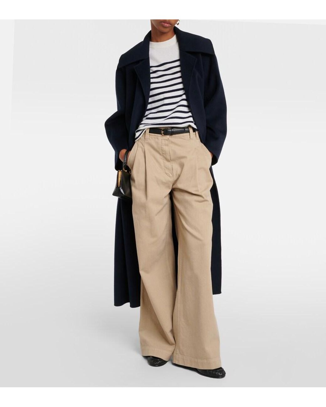 Lisa Yang White Cila Striped Cashmere T-Shirt