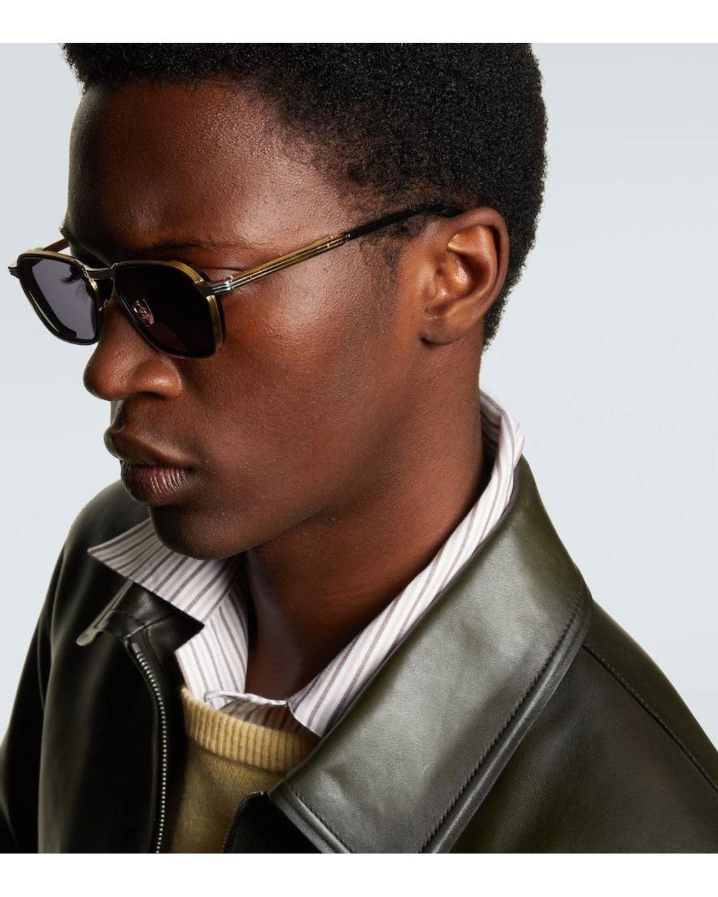 Jacques Marie Mage Brown Beckett Square Sunglasses for men