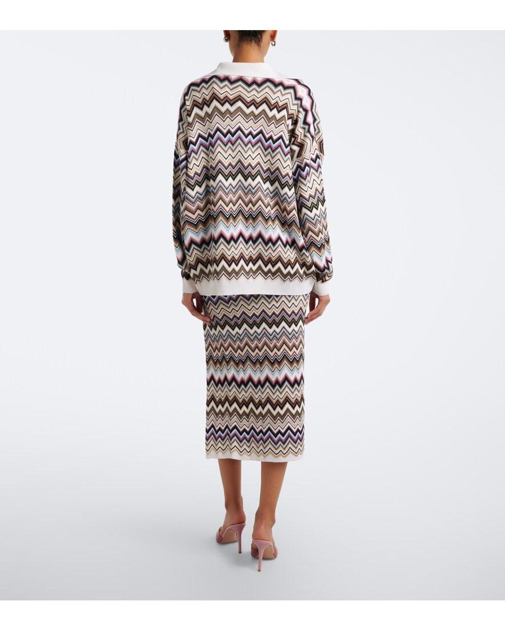 Missoni Multicolor Zigzag Midi Skirt
