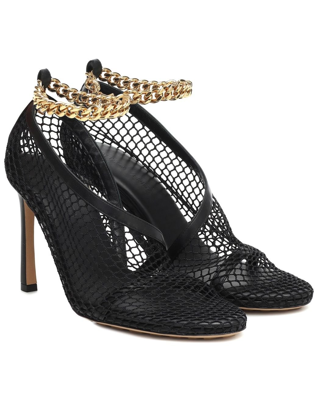 Bottega Chaintrimmed Mesh Pumps in Black Lyst
