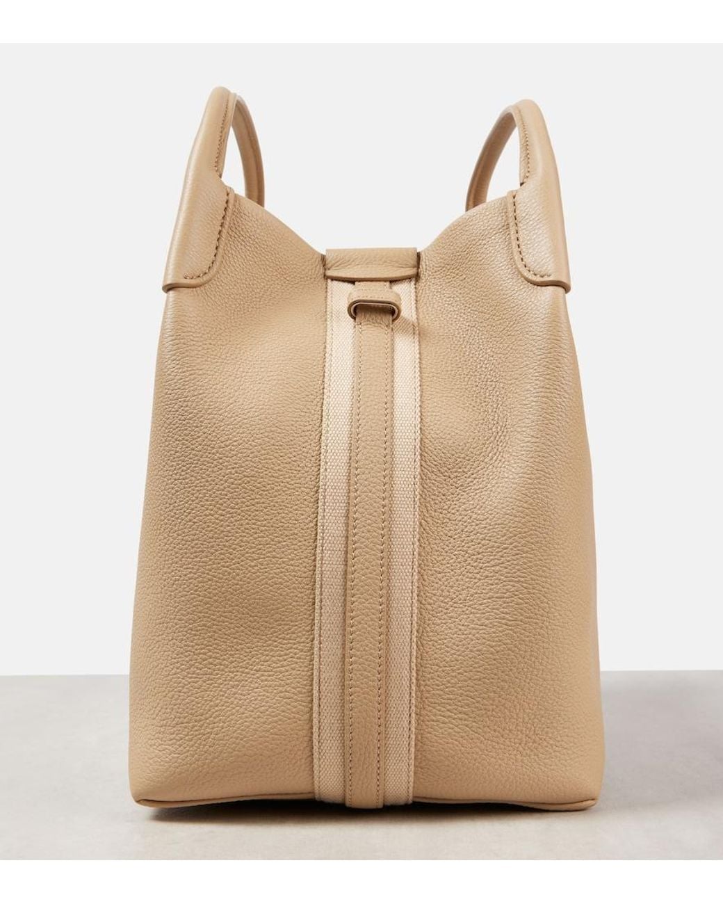 Loro Piana Natural Bale Large Leather Shoulder Bag
