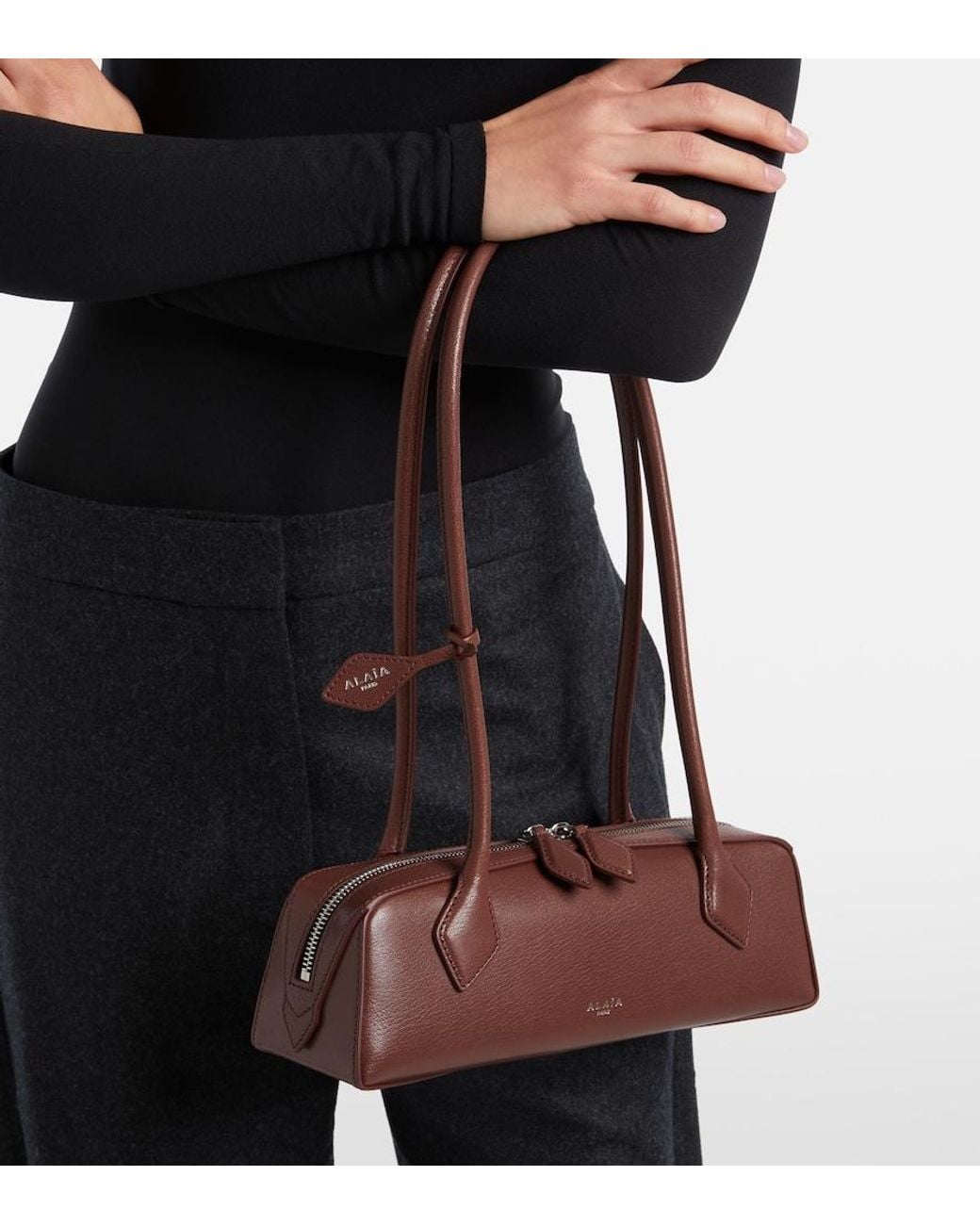 Alaïa Brown Le Teckel Small Leather Shoulder Bag