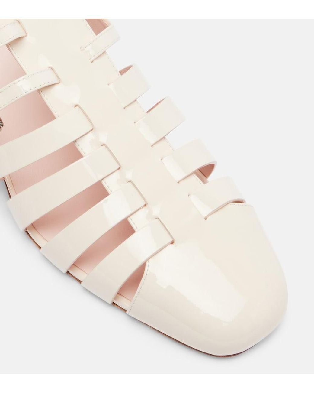 Roger Vivier Natural Mini Tres Vivier 25 Leather Sandals