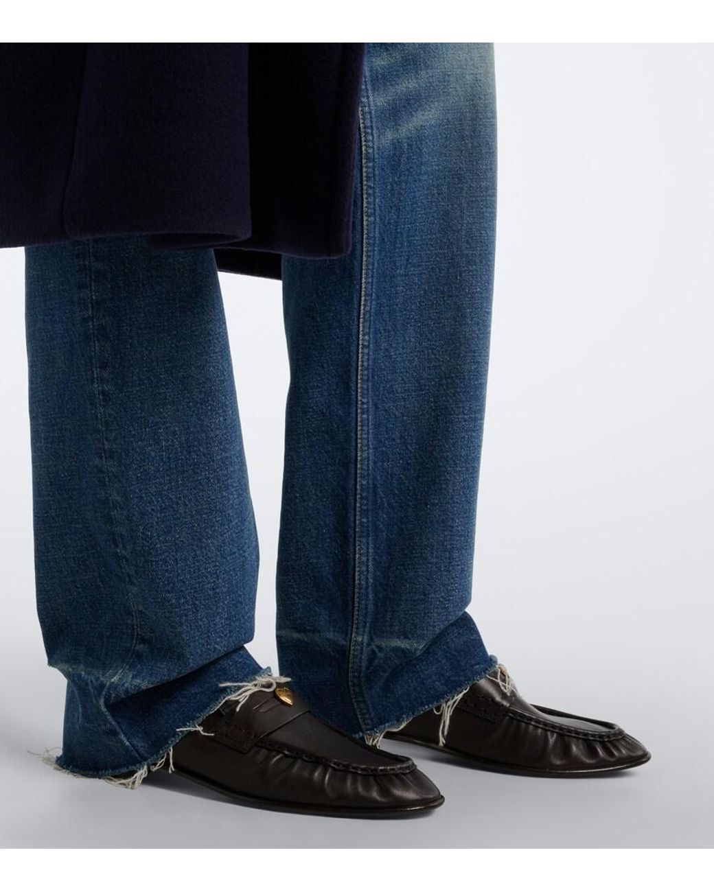 Chloé Black Letti Leather Penny Loafers