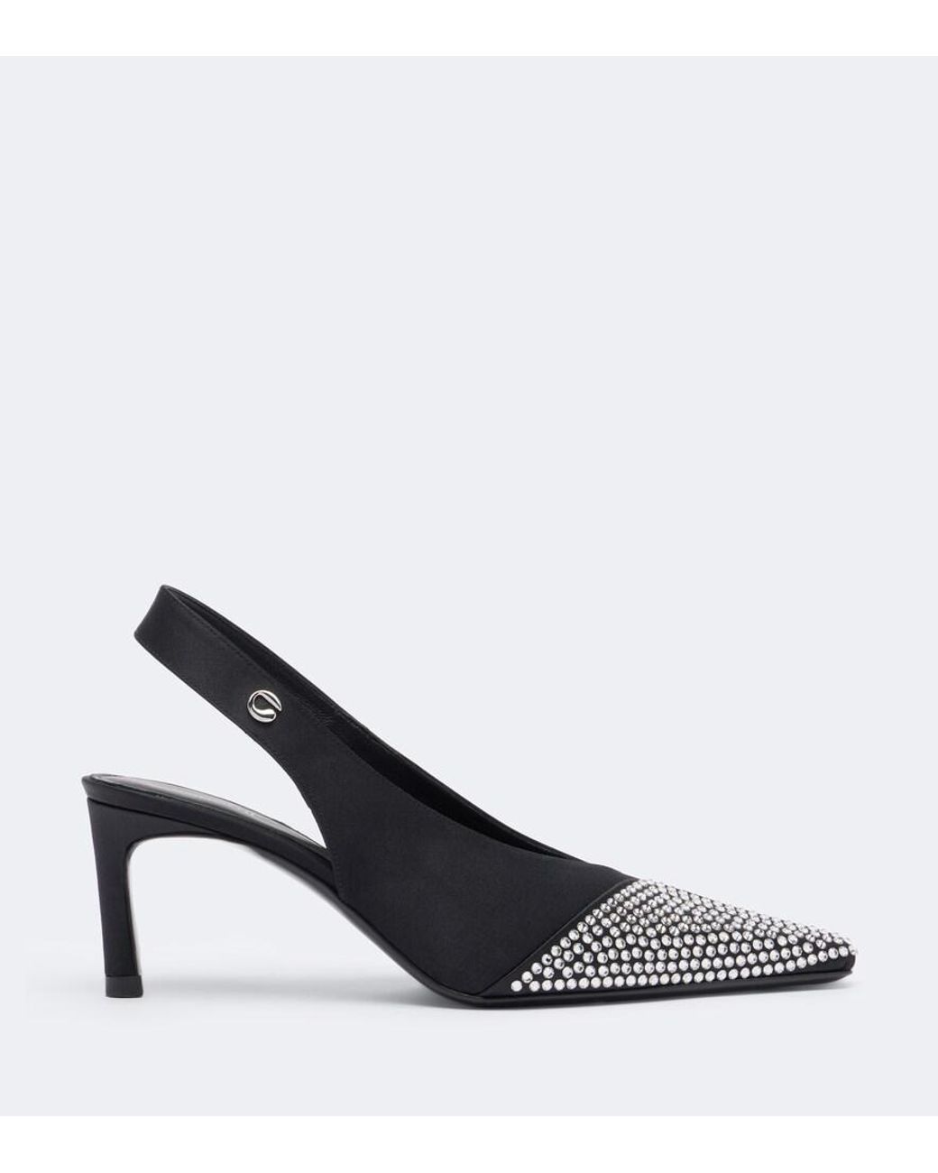 Coperni Blue Crystal-Embellished Satin Slingback Pumps