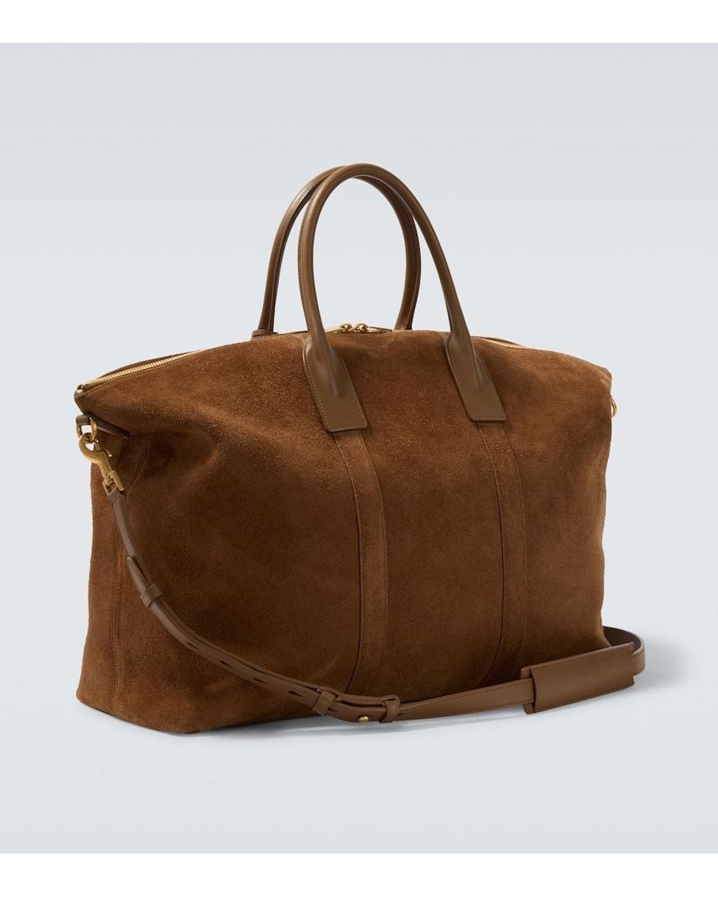 Saint Laurent Brown Suede Duffel Bag for men