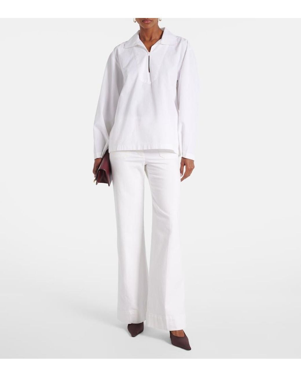 Victoria Beckham White Denim Top