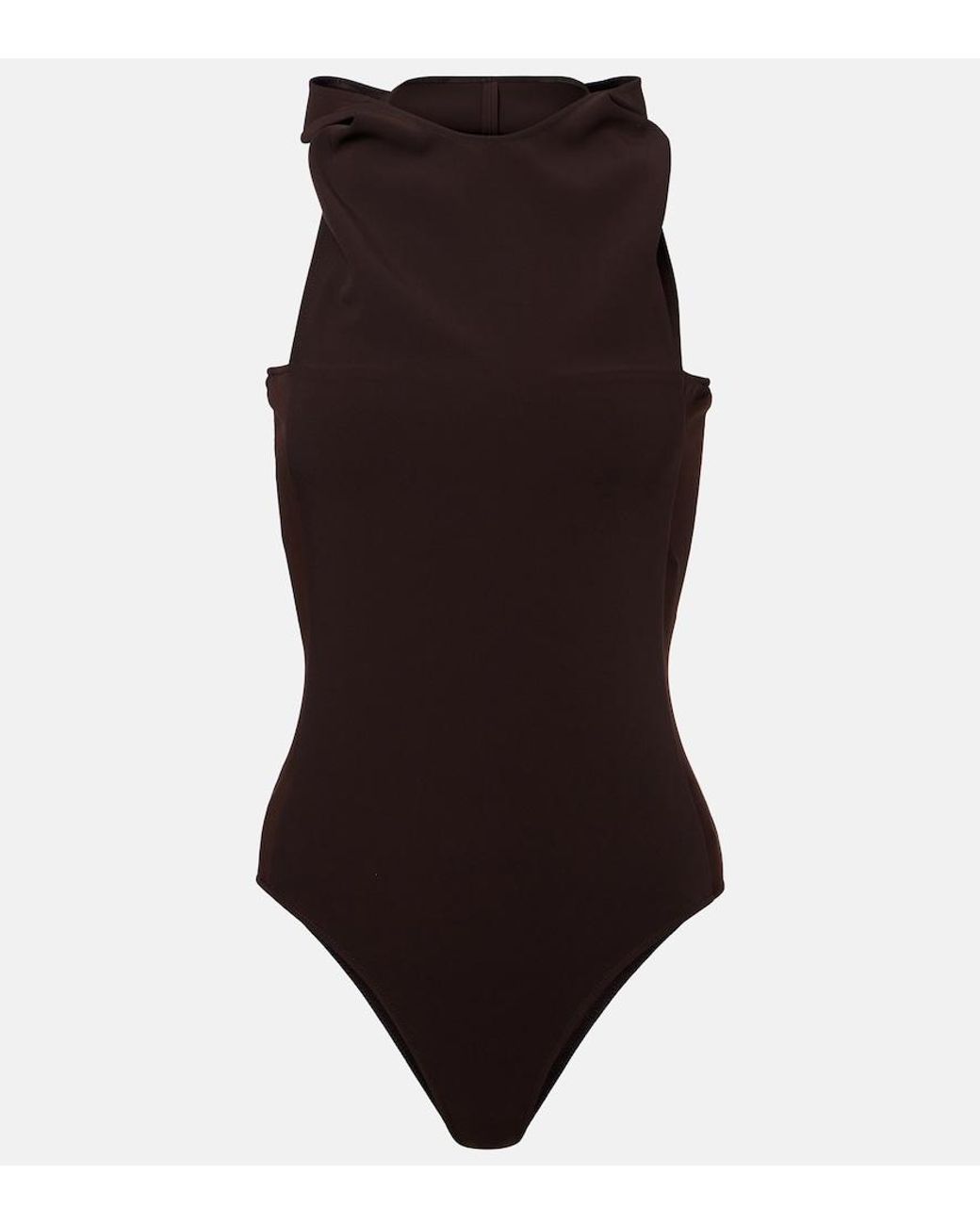 Courreges Brown Draped Bodysuit