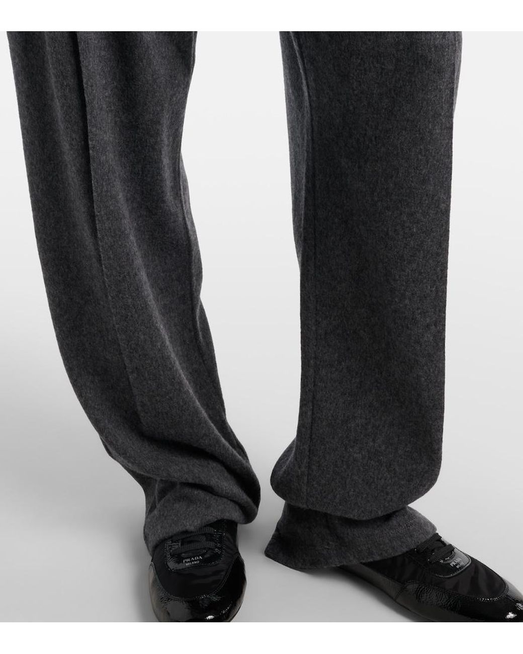 Prada Blue Wool And Cashmere Tapered Pants