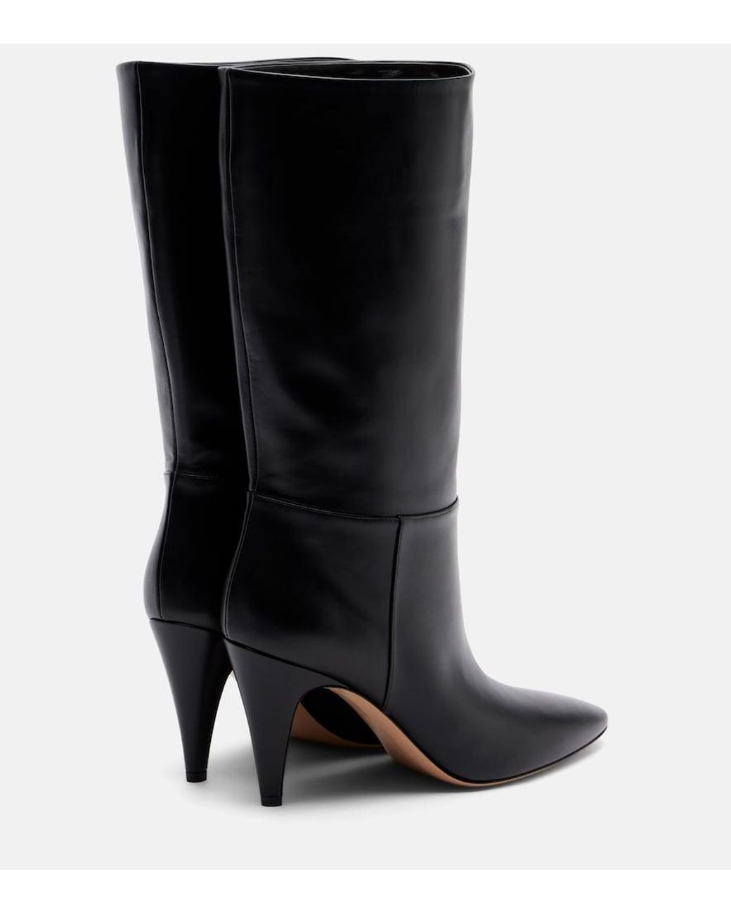 Gianvito Rossi Black Elise 85 Leather Mid-Calf Boots