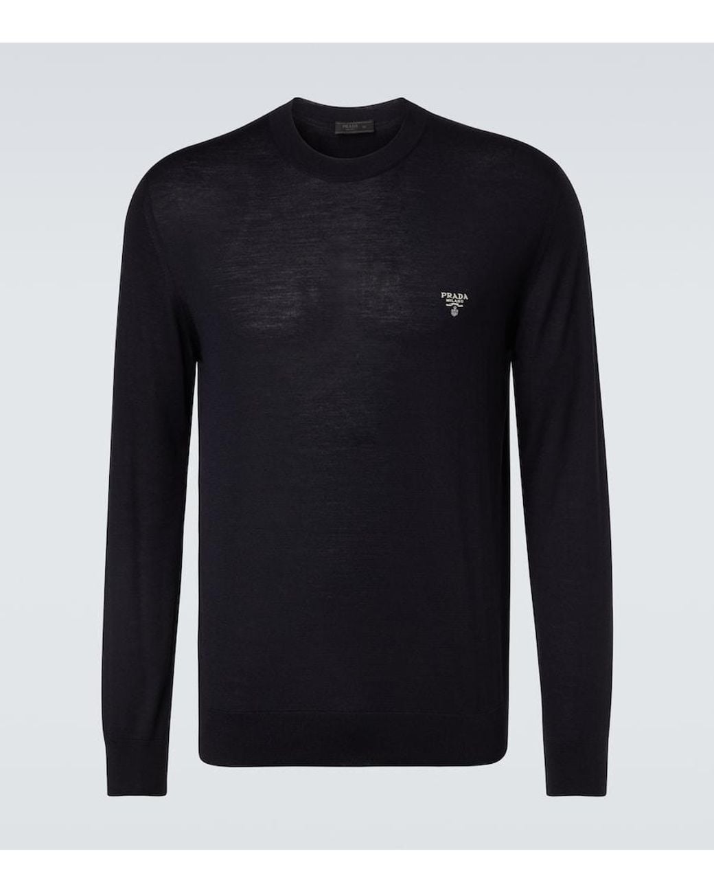 Prada Blue Virgin Wool Sweater for men