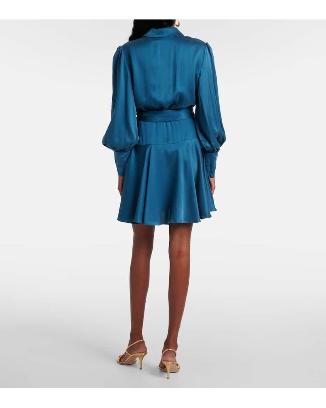 zimmermann blue silk wrap dress silk wrap midi dress