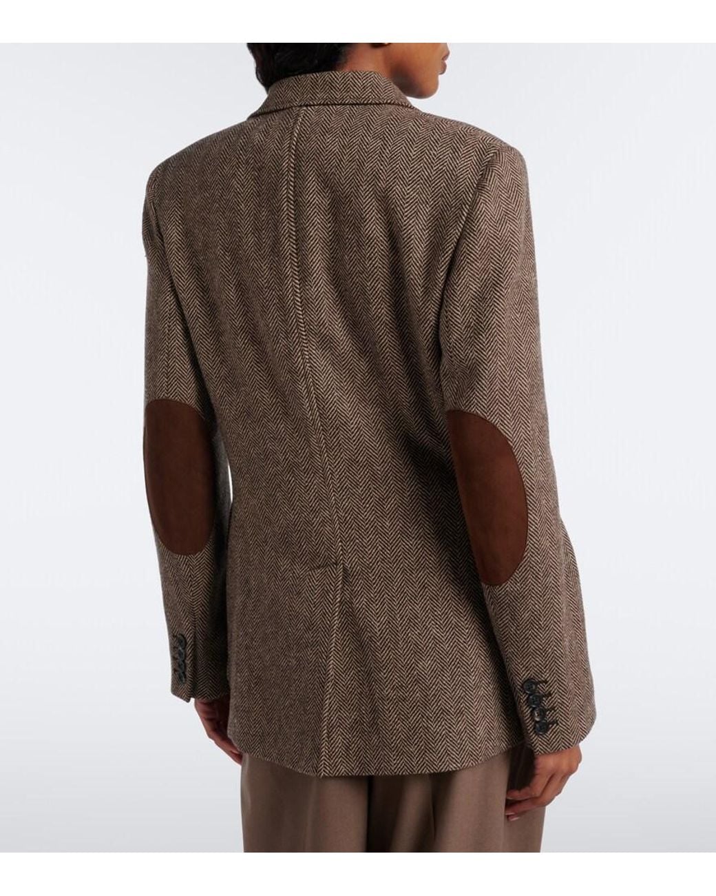 Ralph Lauren Brown Preston Ii Wool-Blend Tweed Blazer