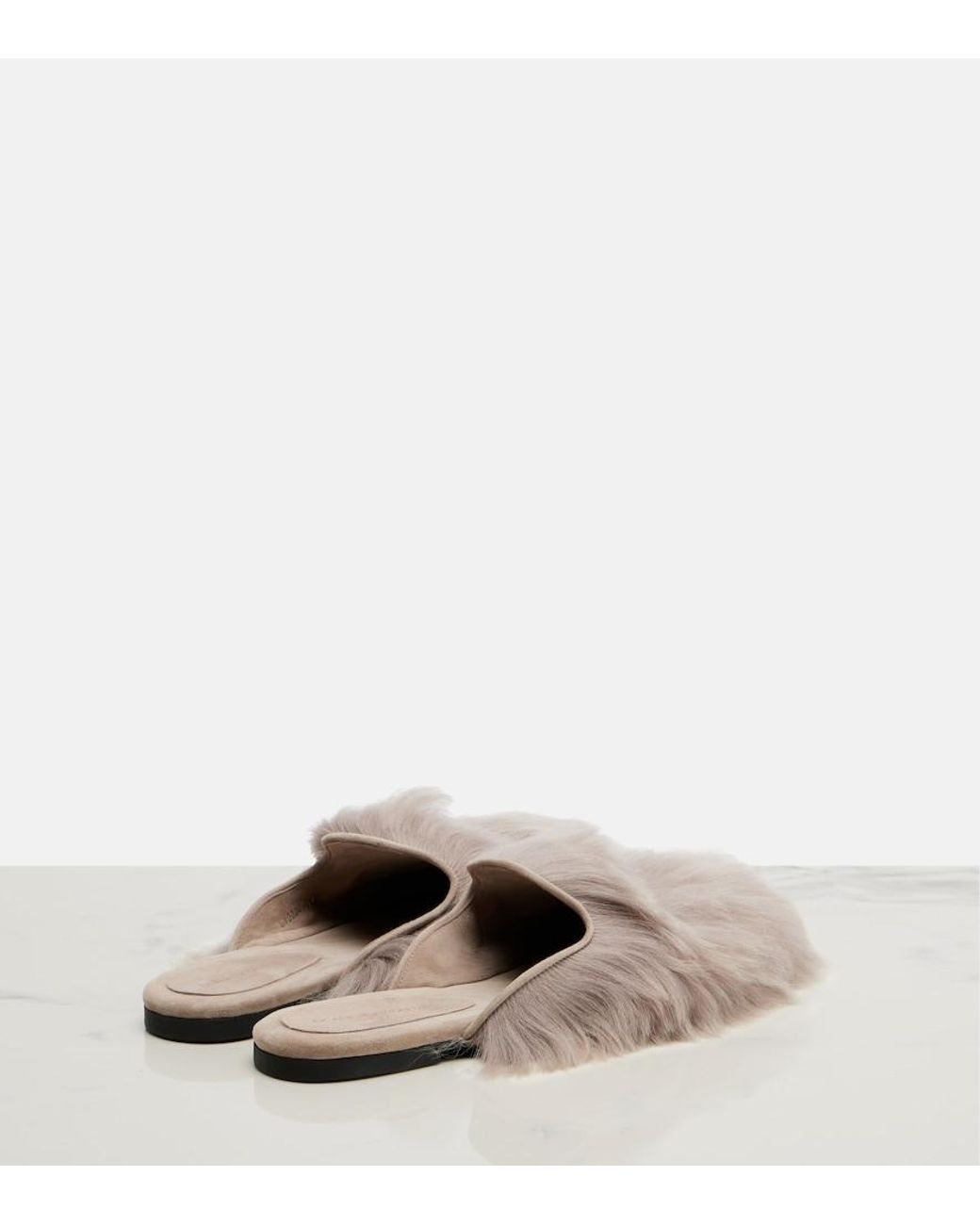 Dolce & Gabbana Gray Shearling Mules