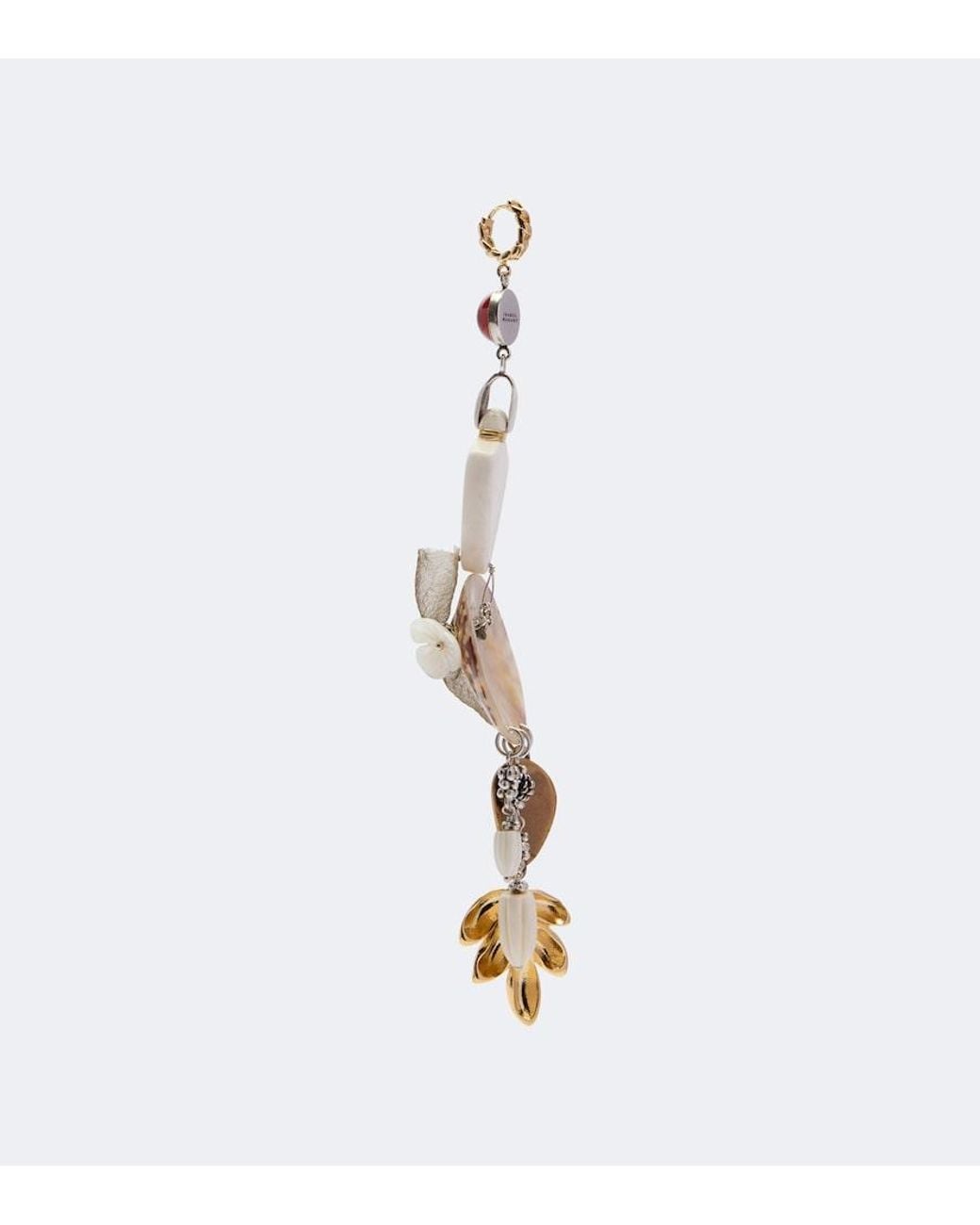 Isabel Marant White Anna Asymmetric Drop Earrings