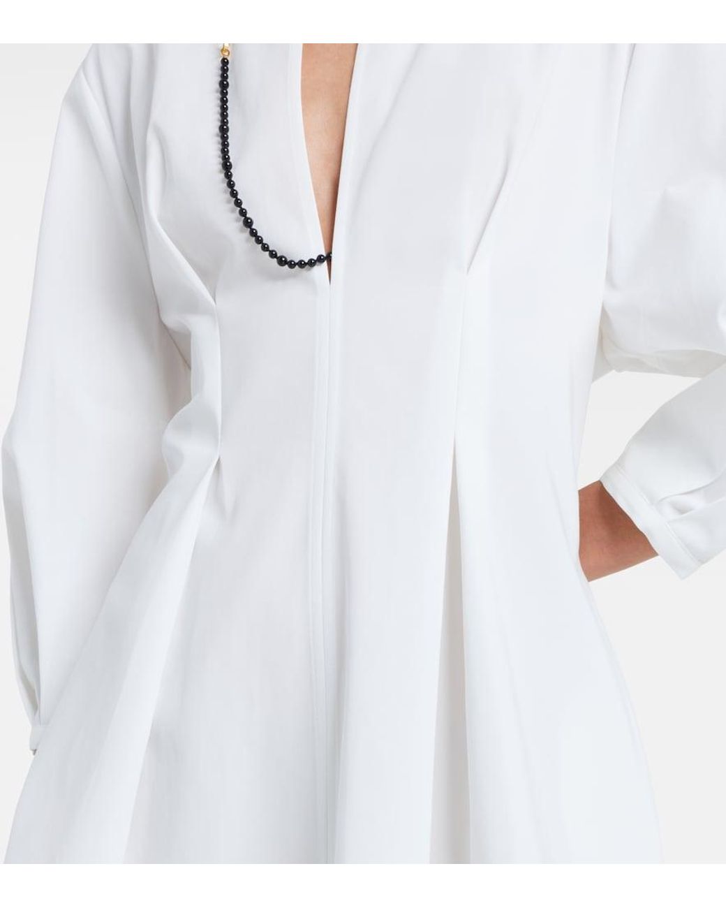 Totême White Pleated Cotton Minidress