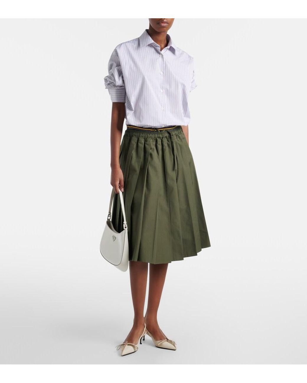 Prada Natural Leather Slingback Pumps