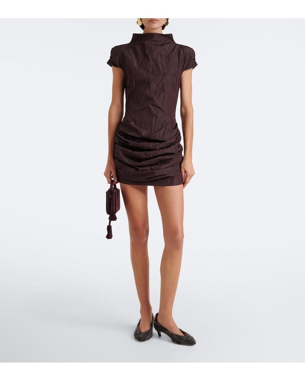 Magda Butrym Brown Knitted Leather-Lined Pumps