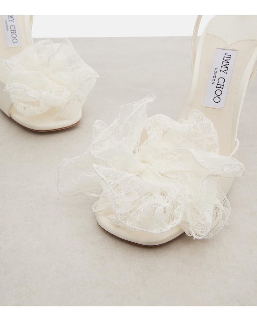 Jimmy Choo White Mimmi Satin Sandals