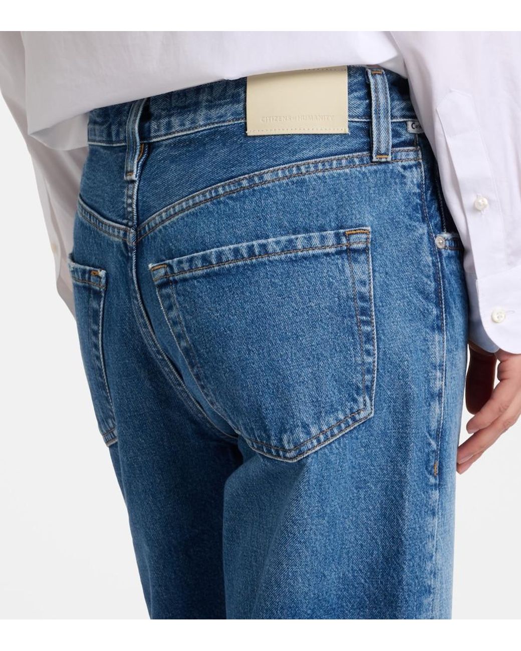 Citizens of Humanity Blue Lindz Low-Rise Wide-Leg Jeans