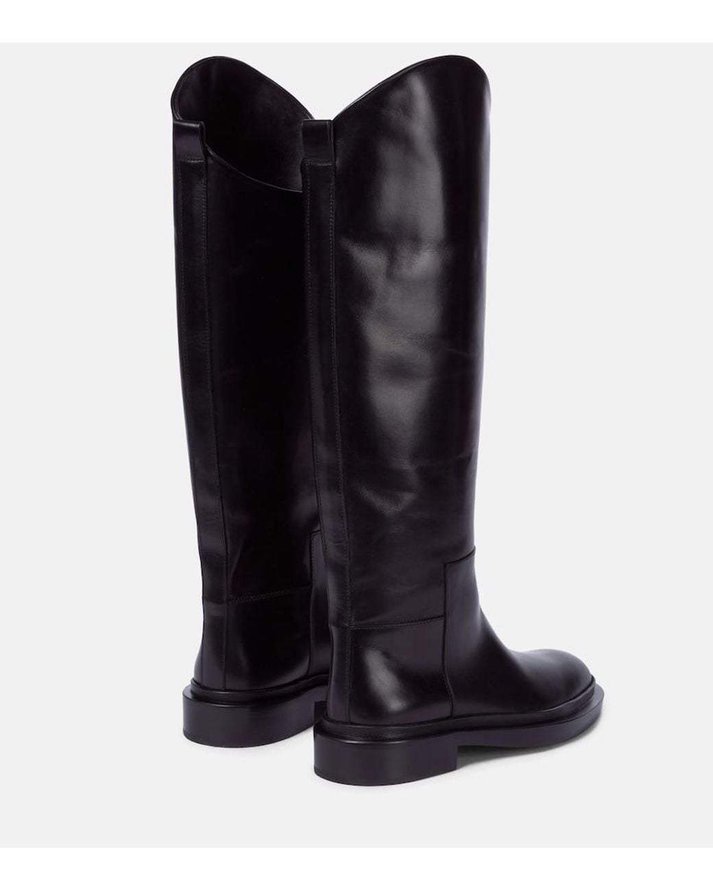 Jil Sander Blue Leather Riding Boots