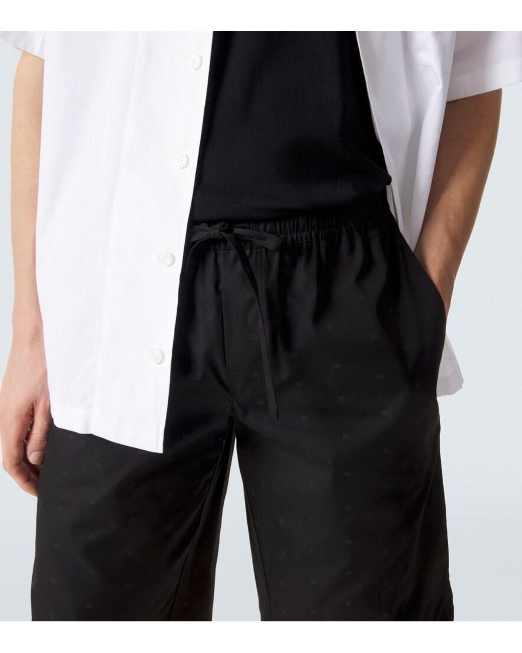 Dolce & Gabbana Black Dg Cotton Bermuda Shorts for men