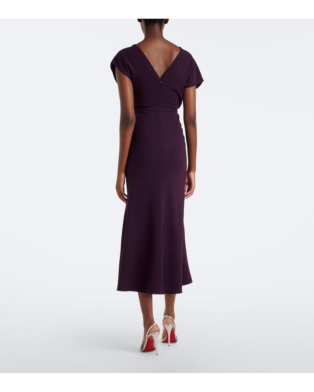 Roland Mouret Purple Embellished Cady Cocktail Dress