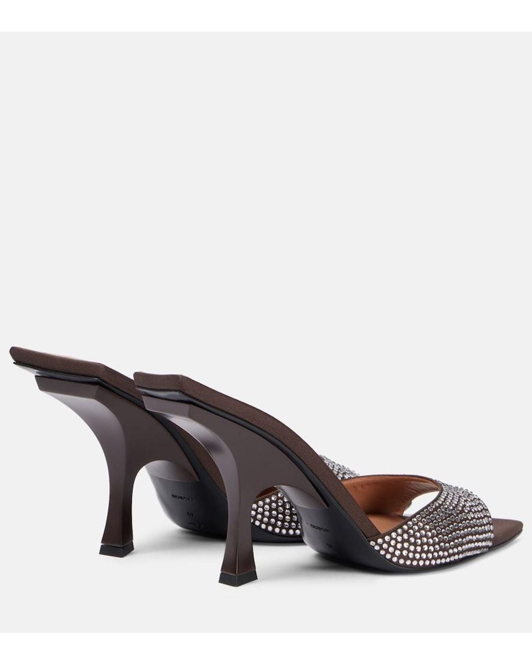 The Attico Brown Ester 95 Embellished Satin Mules