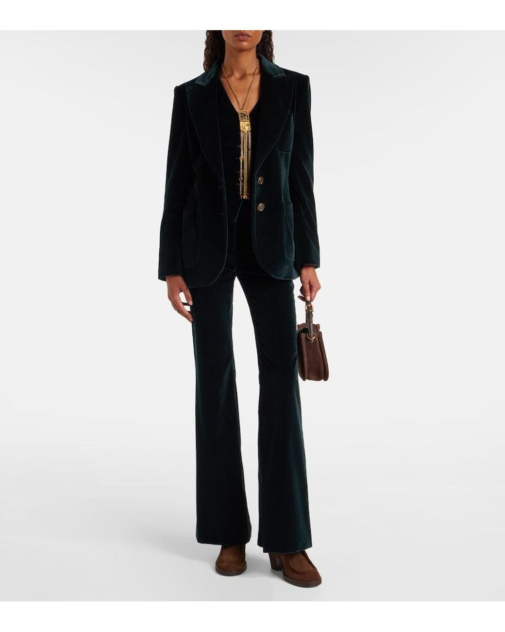 Etro Black Cotton Velvet Vest