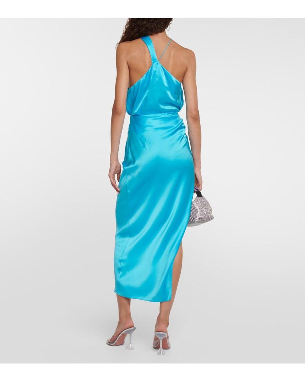 The Sei Blue Silk Midi Skirt