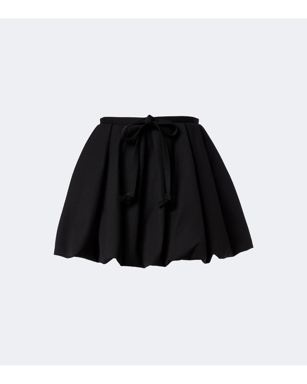 Patou Black Wool-Blend Miniskirt