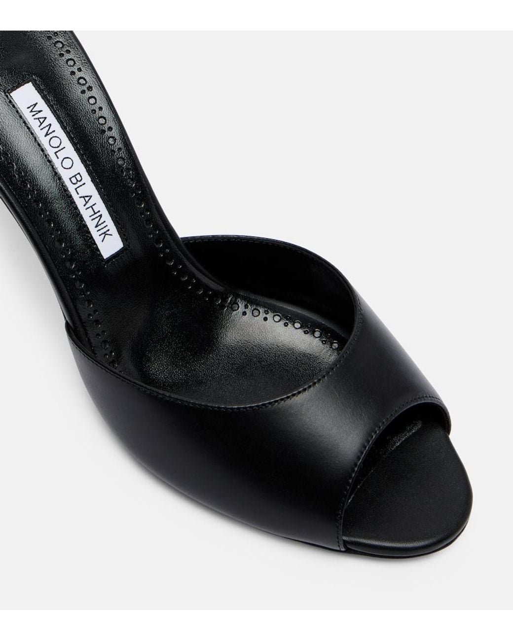 Manolo Blahnik Black Jada 70 Leather Mules