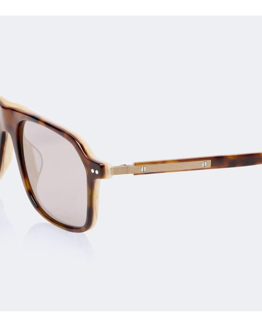 Brunello Cucinelli Brown Sartorial Sunset Rectangular Sunglasses