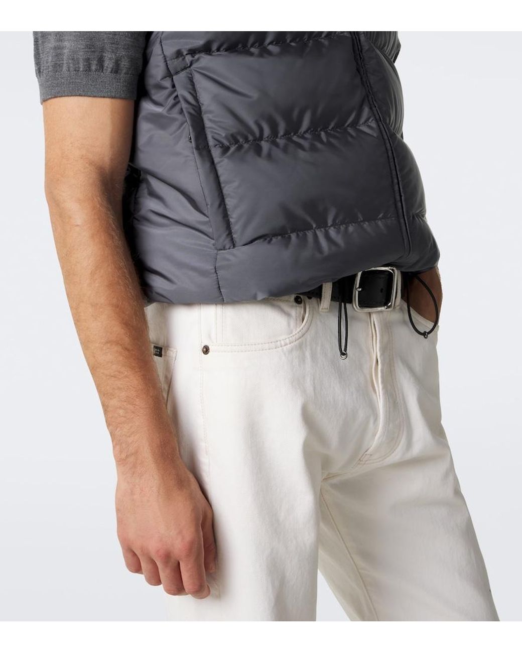 Chaleco De Plumas De Re-Nylon Prada de hombre de color Gray